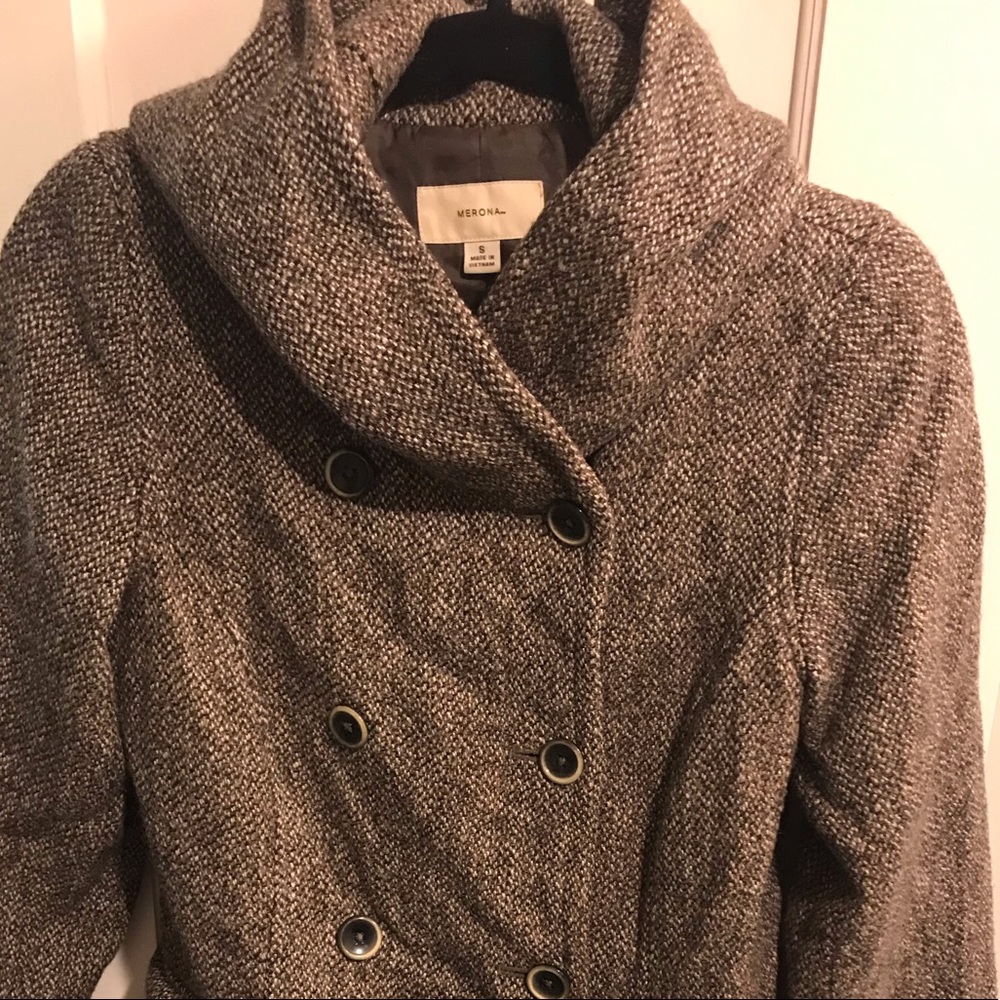 Long Small Peacoat - Wool and Rayon Blend